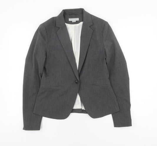 H&M Women's Grey Slim Fit Suit Jacket Size 10
