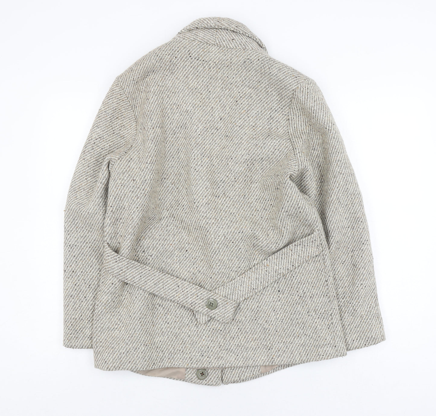 C&A Women's Grey Wool Blend Blazer UK 10 Belted