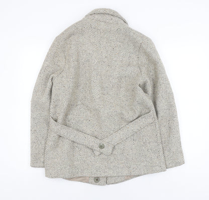 C&A Women's Grey Wool Blend Blazer UK 10 Belted