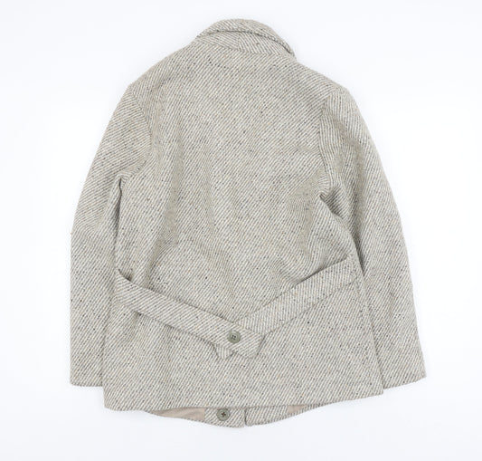 C&A Women's Grey Wool Blend Blazer UK 10 Belted