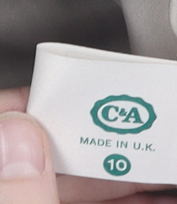 C&A Women's Grey Wool Blend Blazer UK 10 Belted