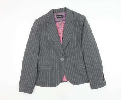 Marks and Spencer Grey Pinstripe Women's Blazer UK 16