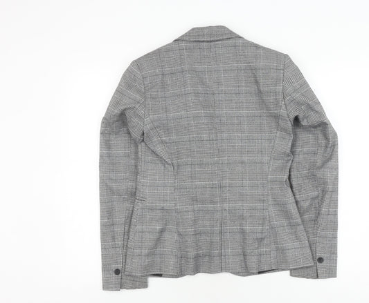 Zara Women's Grey Check Blazer, Size 6, Business Casual