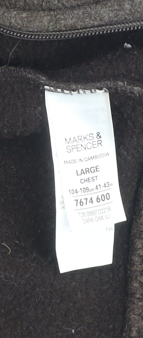Mens UK Size L Marks and Spencer Brown Biker Coat