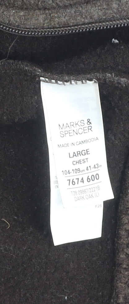 Mens UK Size L Marks and Spencer Brown Biker Coat