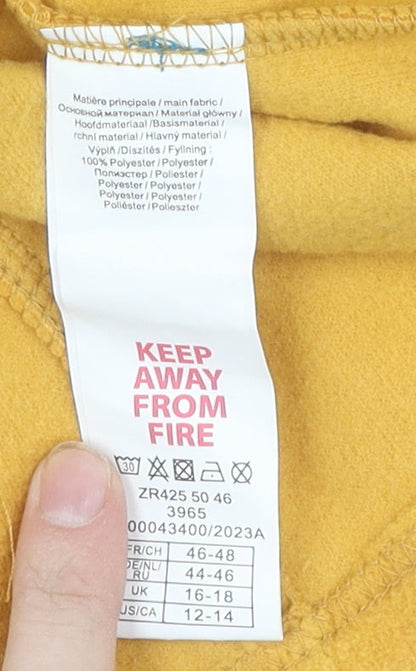 Atlas For Women Yellow Pullover Hoodie, Sz 16-18, Embroidered