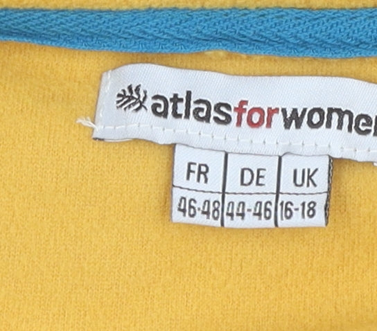 Atlas For Women Yellow Pullover Hoodie, Sz 16-18, Embroidered