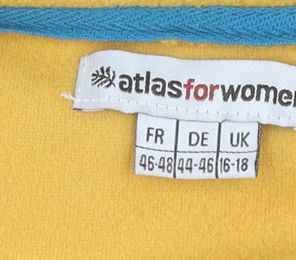 Atlas For Women Yellow Pullover Hoodie, Sz 16-18, Embroidered