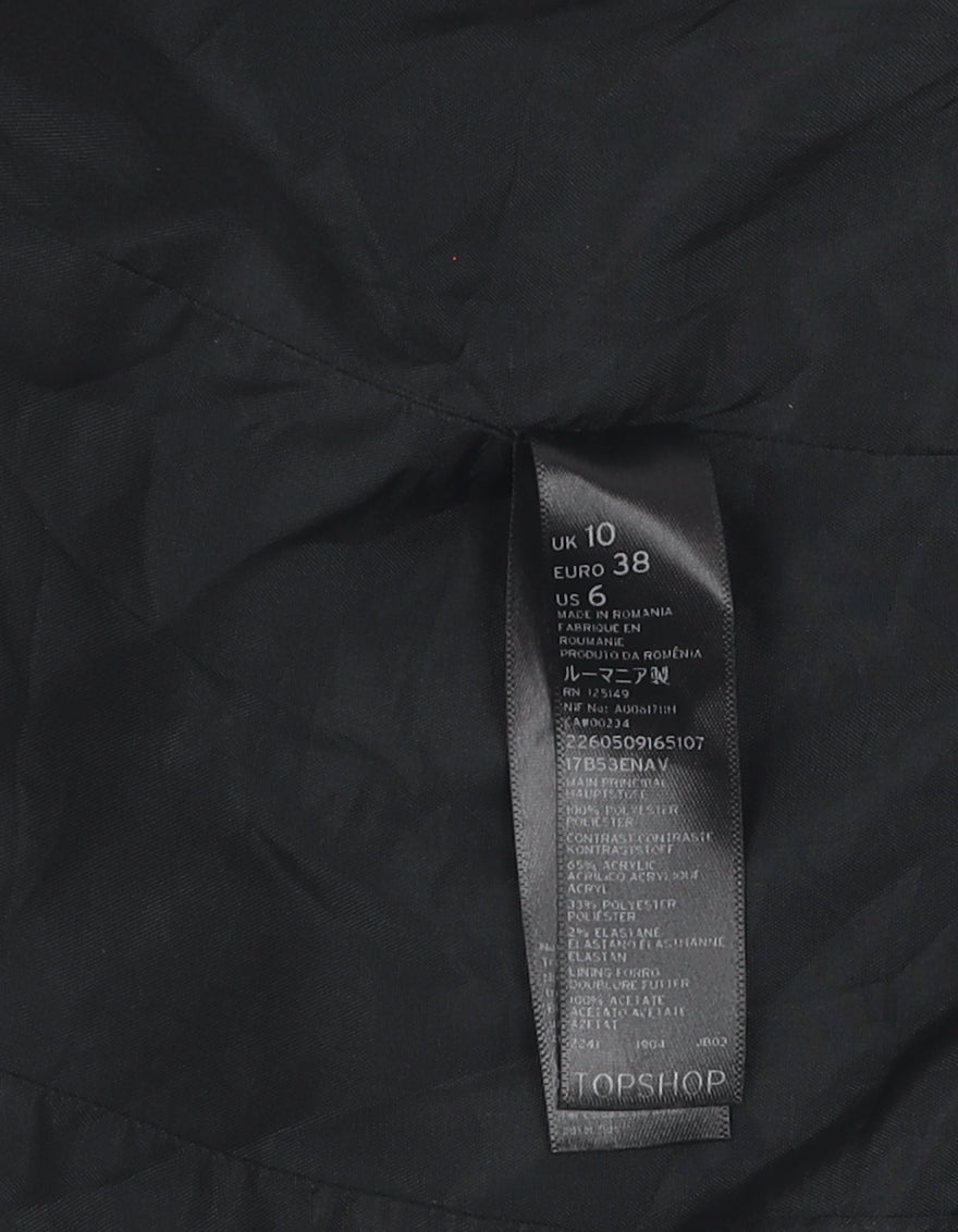 Topshop Women's Black Blazer, Size 10, Notch Lapel