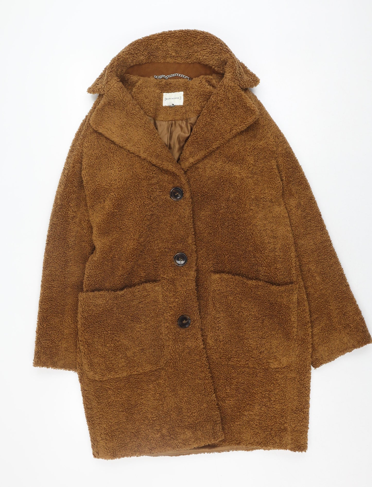 Womens UK Size 8 Warehouse Brown Overcoat