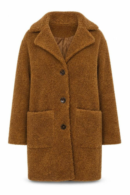 Womens UK Size 8 Warehouse Brown Overcoat