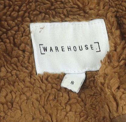 Womens UK Size 8 Warehouse Brown Overcoat