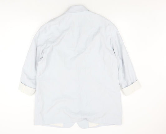 H&M Women's White Blazer S, Single Breasted, Viscose