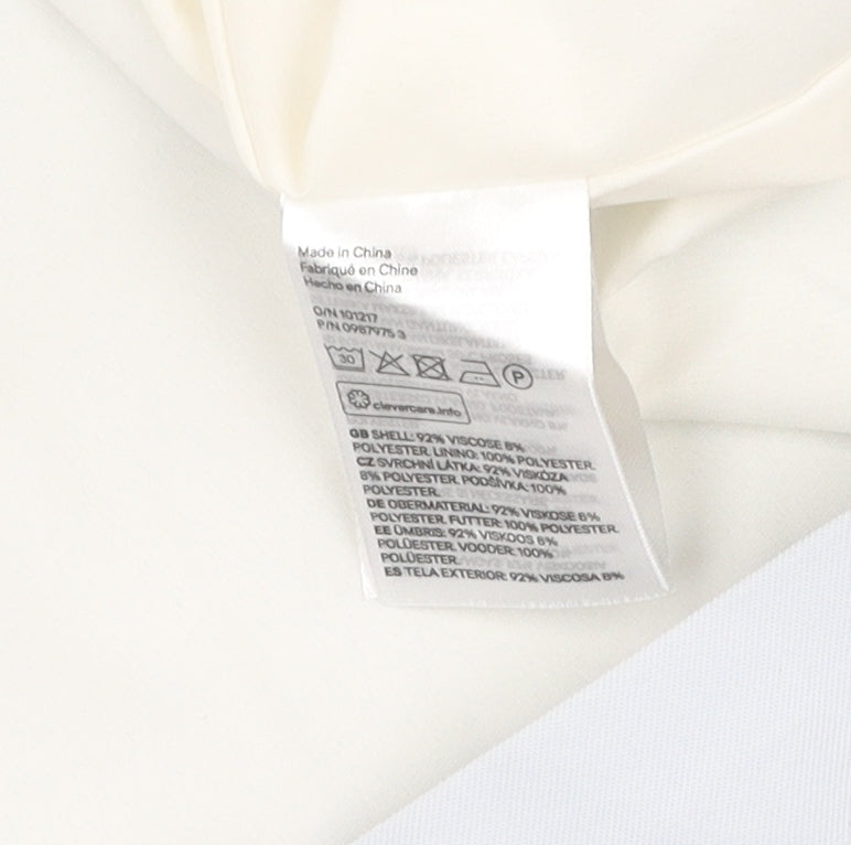 H&M Women's White Blazer S, Single Breasted, Viscose