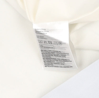 H&M Women's White Blazer S, Single Breasted, Viscose