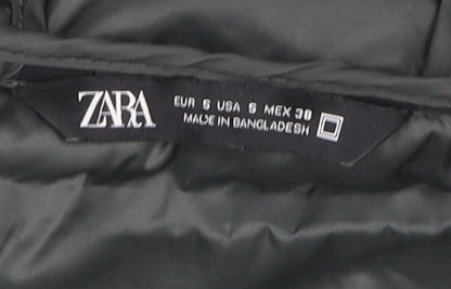 Zara Men's Green Puffer Jacket XS Hooded Winter