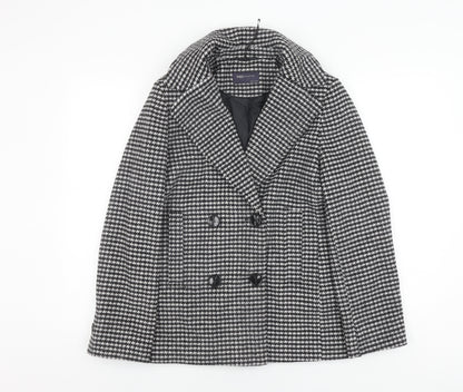 Womens UK Size 8 Marks and Spencer Black Pea Coat