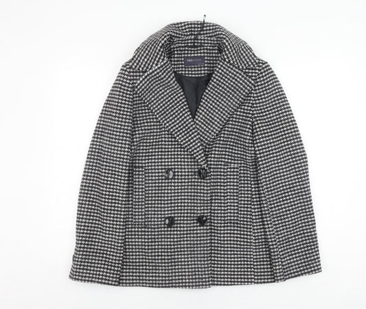 Womens UK Size 8 Marks and Spencer Black Pea Coat