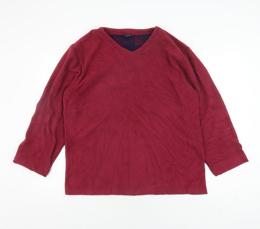 Additional front view of Champion unisex red pullover sweatshirt m v-neck casual