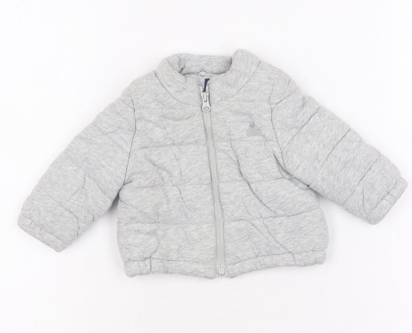Baby Gap Unisex Grey Puffer Jacket 0-6 Months Cotton
