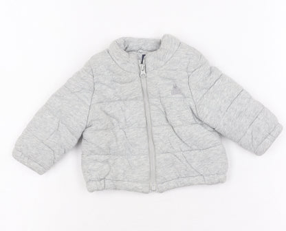 Baby Gap Unisex Grey Puffer Jacket 0-6 Months Cotton