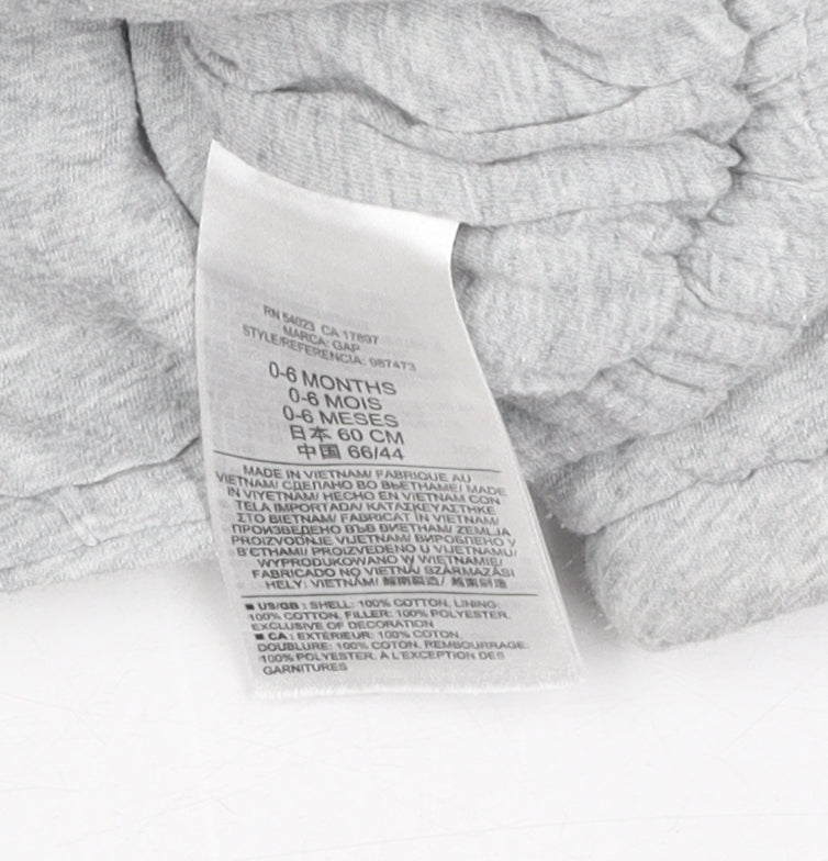Baby Gap Unisex Grey Puffer Jacket 0-6 Months Cotton