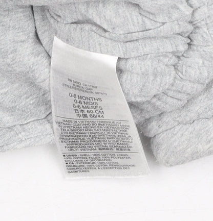 Baby Gap Unisex Grey Puffer Jacket 0-6 Months Cotton