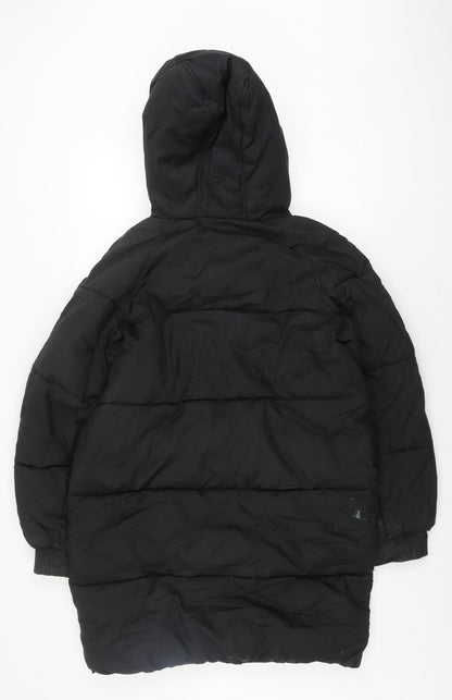 H&M Women's Black XS Puffer Jacket Hooded Winter Coat
