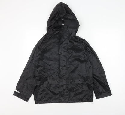 the Rainsuit Shop Boys Black Waterproof Rain Coat 11-12