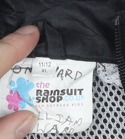 the Rainsuit Shop Boys Black Waterproof Rain Coat 11-12
