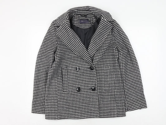 Womens UK Size S Marks and Spencer Black Pea Coat
