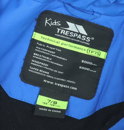Trespass Boys Blue Orange Ski Jacket 7-8 Years Waterproof