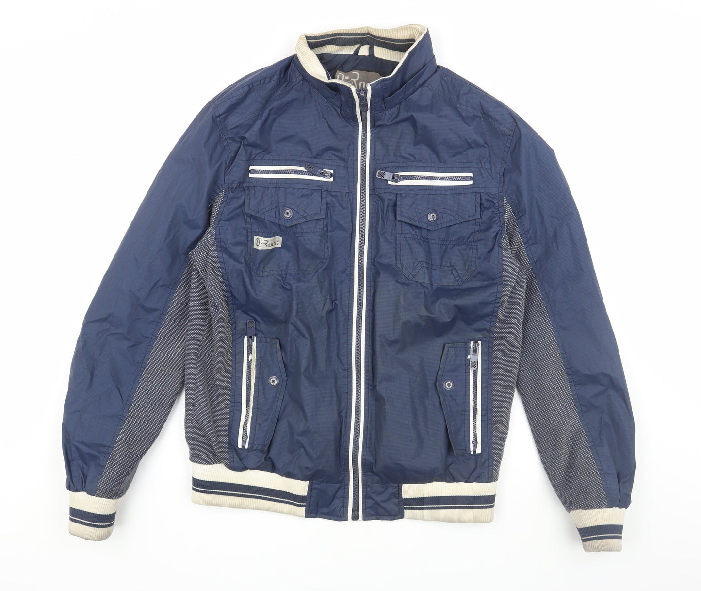 Mens UK Size XL D-Rock Blue Bomber Jacket