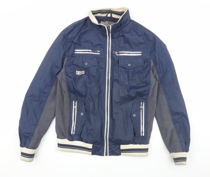 Mens UK Size XL D-Rock Blue Bomber Jacket