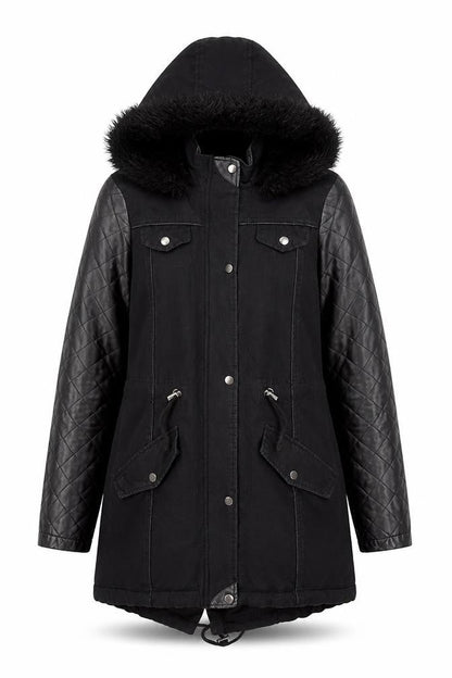 Womens UK Size XS Brave Soul Black Parka Coat