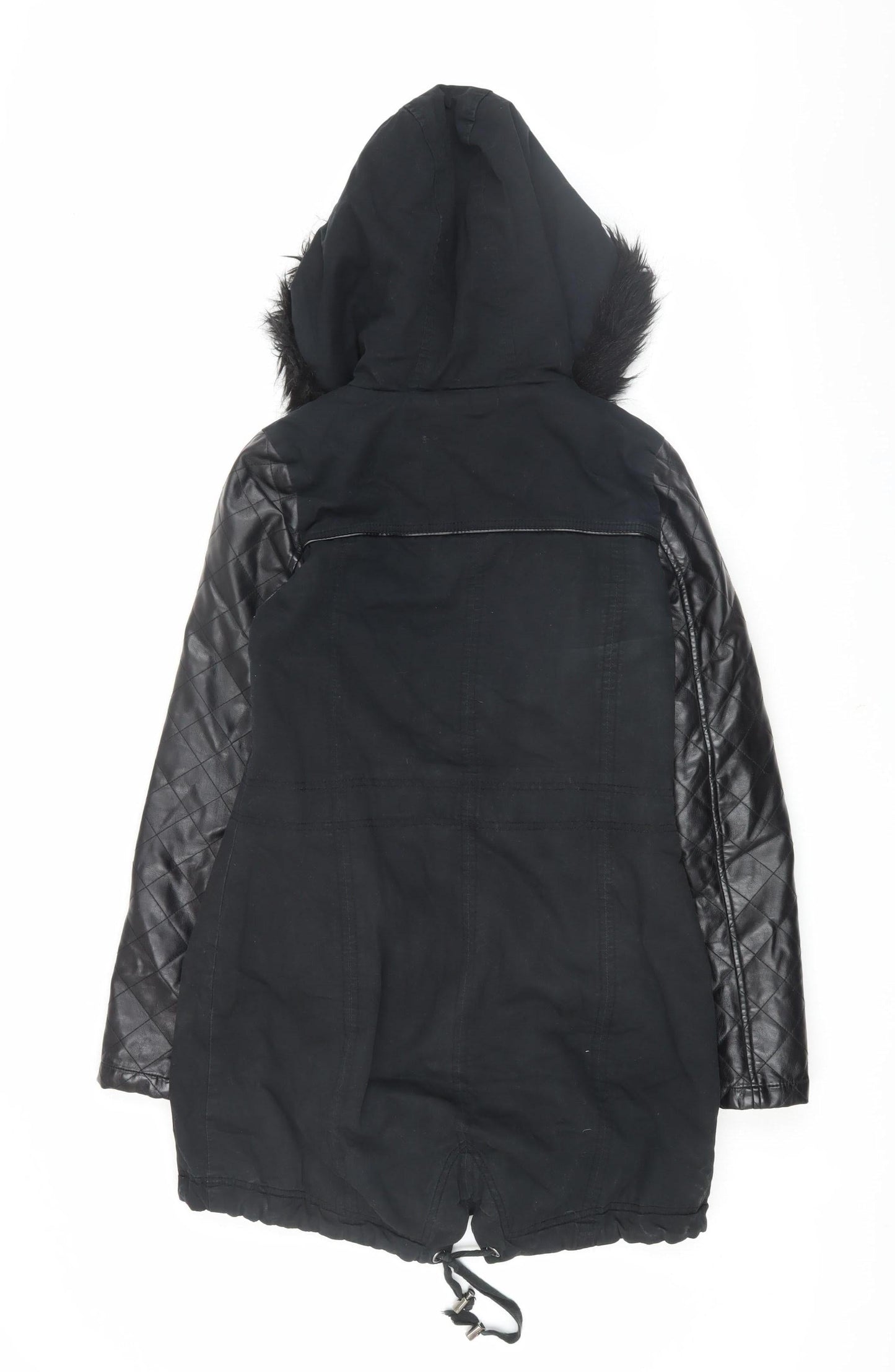 Womens UK Size XS Brave Soul Black Parka Coat