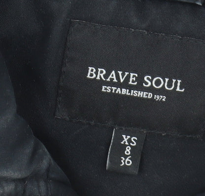 Womens UK Size XS Brave Soul Black Parka Coat