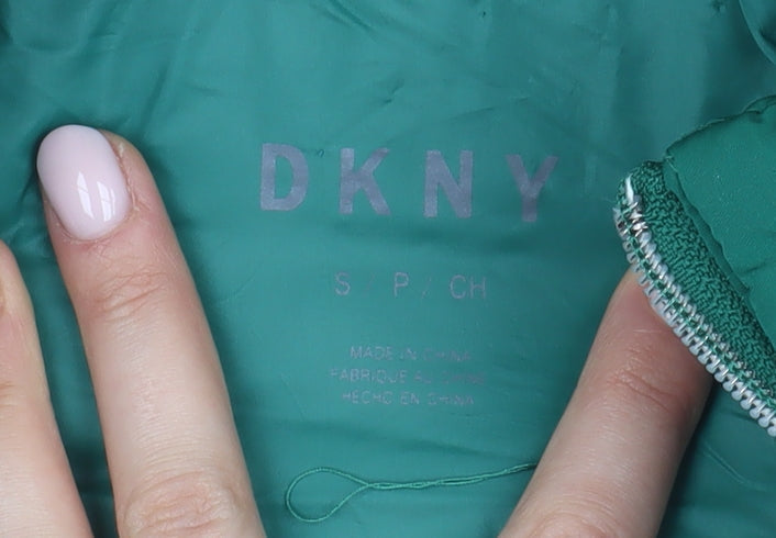 DKNY Women's Green Long Puffer Jacket S