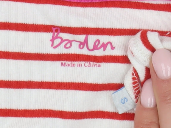 Boden Women's Multicoloured Striped Jersey T-Shirt S