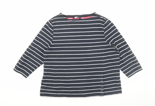 Betty Barclay Women's Black Striped T-Shirt Size 16