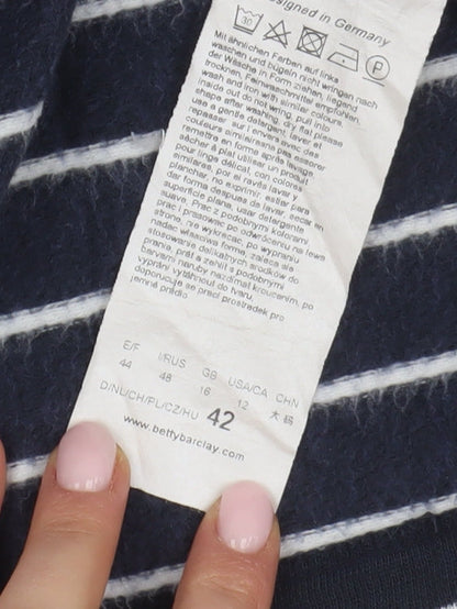 Betty Barclay Women's Black Striped T-Shirt Size 16