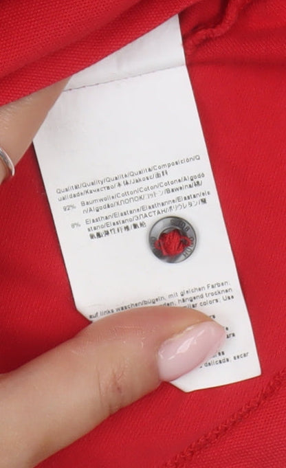 HUGO Men’s Red Polo Shirt, Large, Logo Detail