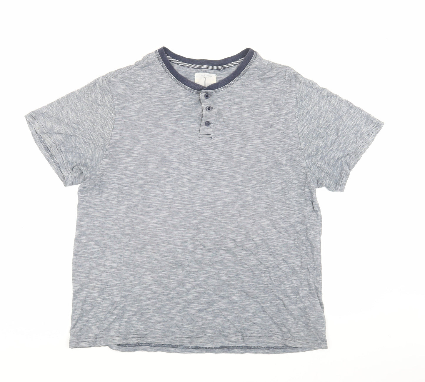 Jasper Conran Men's Grey Henley T-Shirt - Small