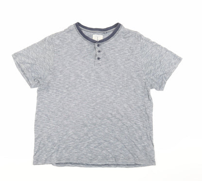 Jasper Conran Men's Grey Henley T-Shirt - Small
