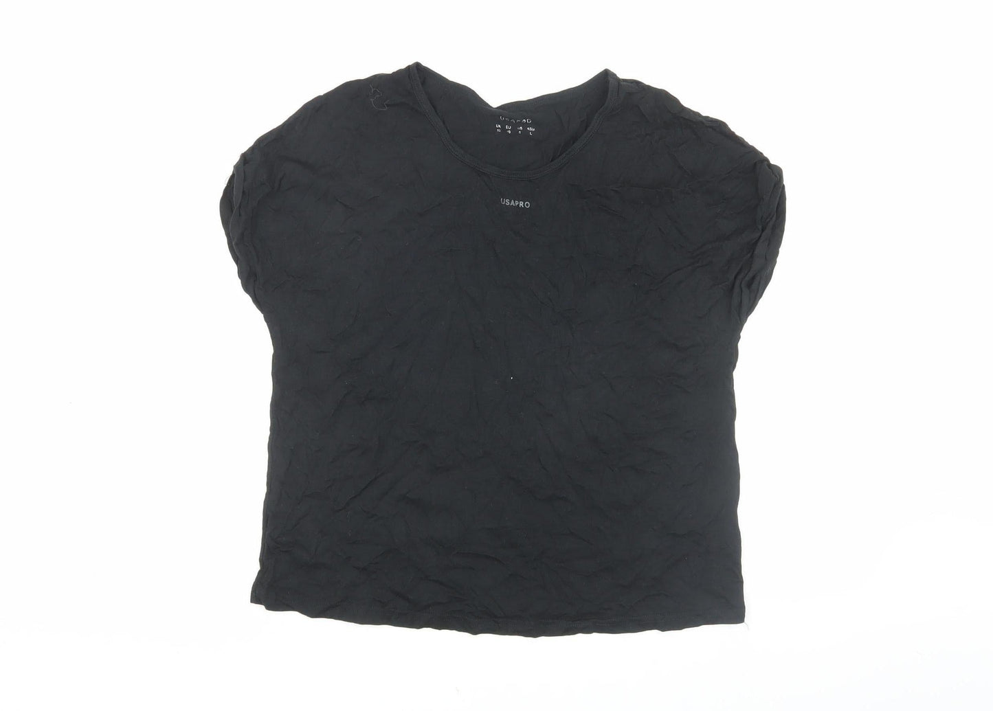 USAPRO Women's Black Basic T-Shirt Size 12