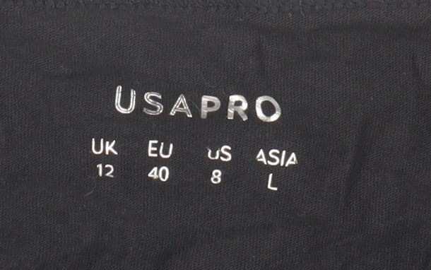 USAPRO Women's Black Basic T-Shirt Size 12