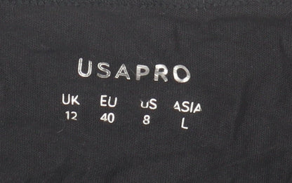 USAPRO Women's Black Basic T-Shirt Size 12