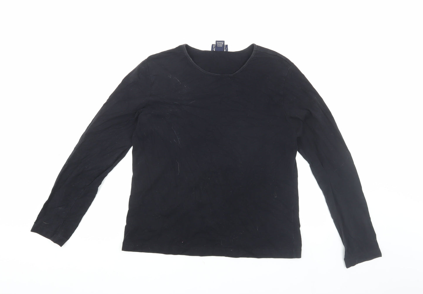 Womens UK Size S Lands' End Black Basic T-Shirt