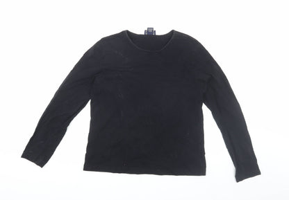 Womens UK Size S Lands' End Black Basic T-Shirt