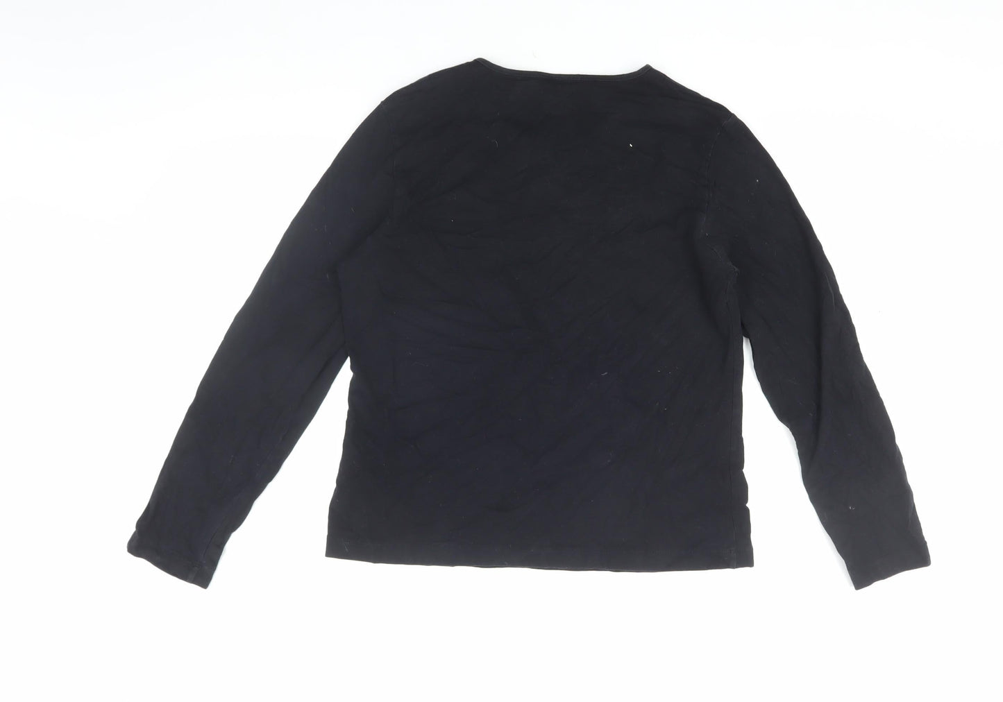 Womens UK Size S Lands' End Black Basic T-Shirt